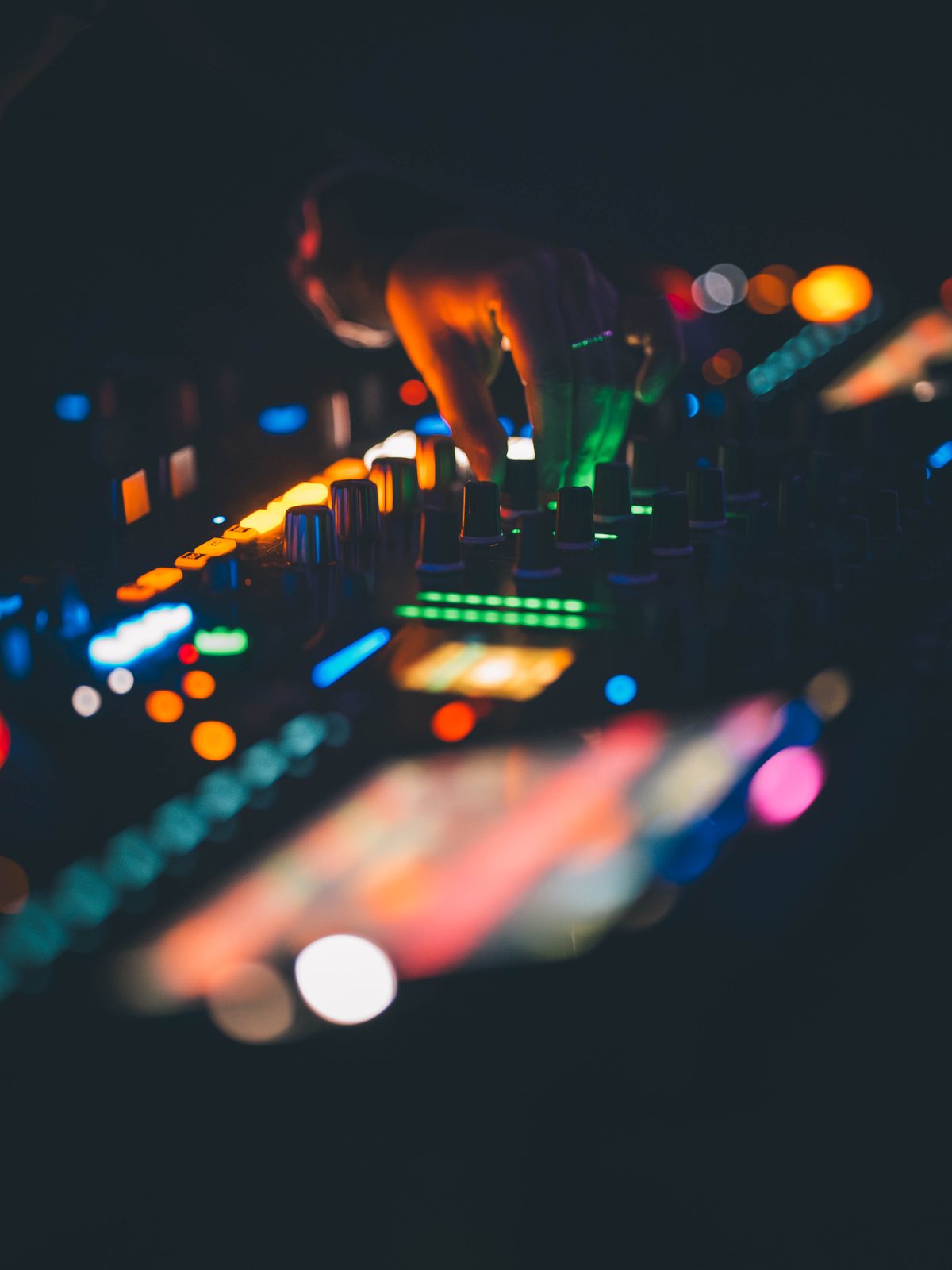 DJ mixer close-up